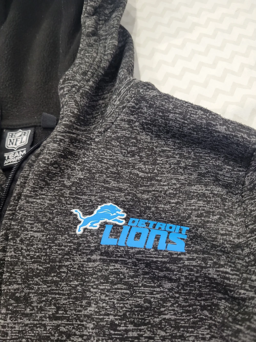 NFL Detroit Lions  Kids L (14/16)  Charcoal Zip Hoodie